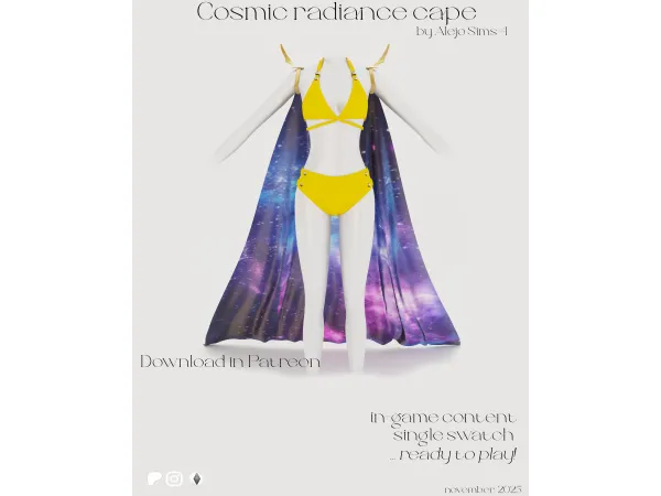 Alpha Cosmic radiance swimsuit set - The Sims 4 Custom Content