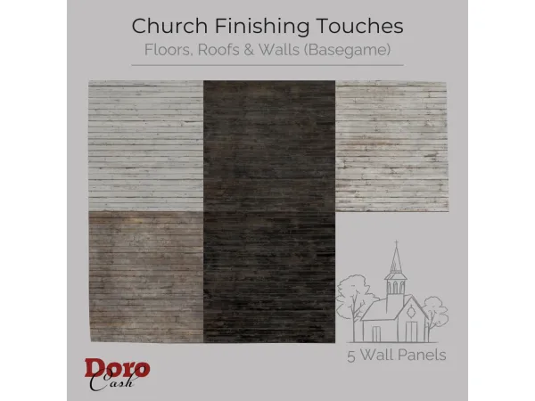 Alpha Church Finishing Touches u2013 Floors Roofs Walls by DoroCash - The Sims 4 Custom Content