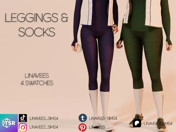Alpha ALICE BASEBALL OUTFIT (LEGGINGS SOCKS) by linavees - The Sims 4 Custom Content