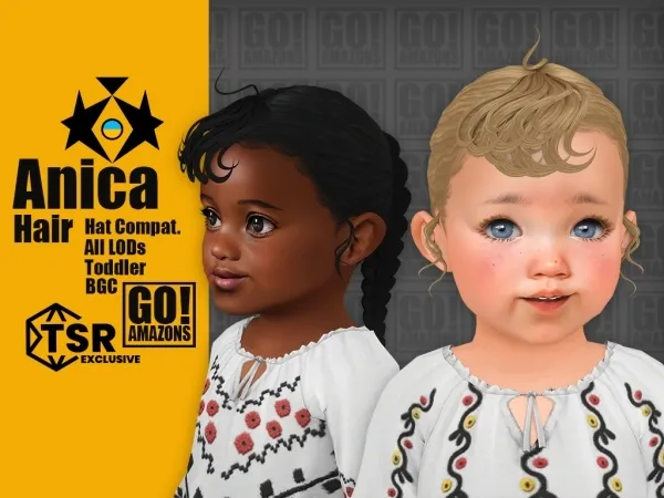 Maxis Match Anica Hair - The Sims 4 Custom Content