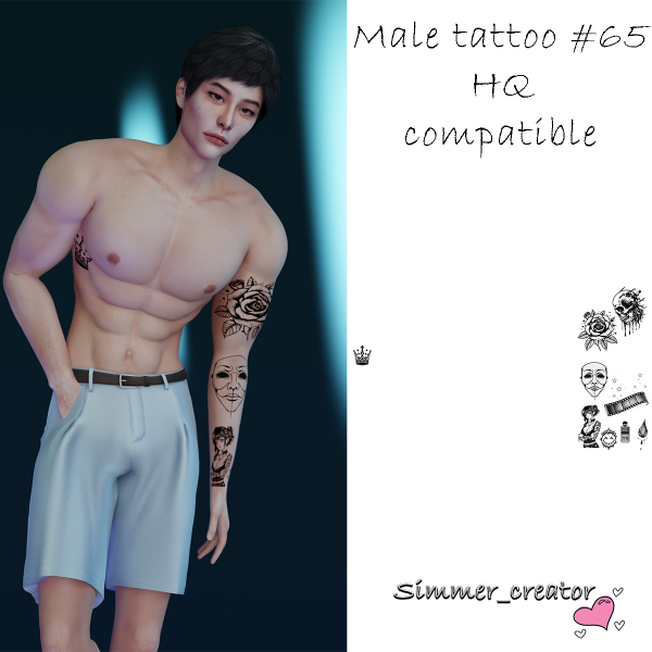 Alpha Male tattoo 65 by simmer_creator - The Sims 4 Custom Content