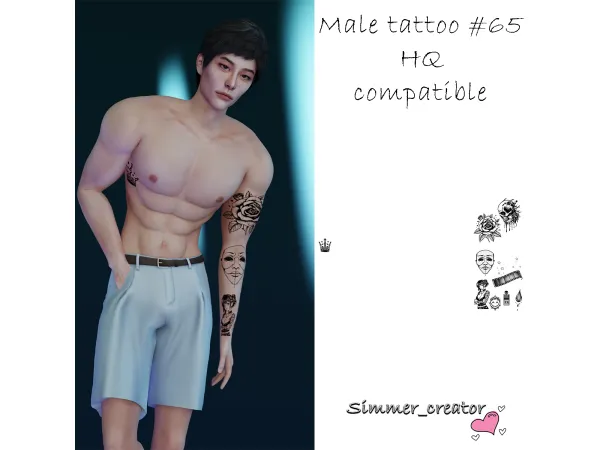 Alpha Male tattoo 65 - The Sims 4 Custom Content