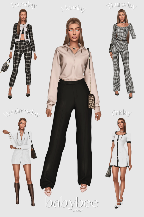 Maxis Match LAURAS OUTFITS THIS WEEK High Fashion Lookbook by simsfinds - The Sims 4 Custom Content