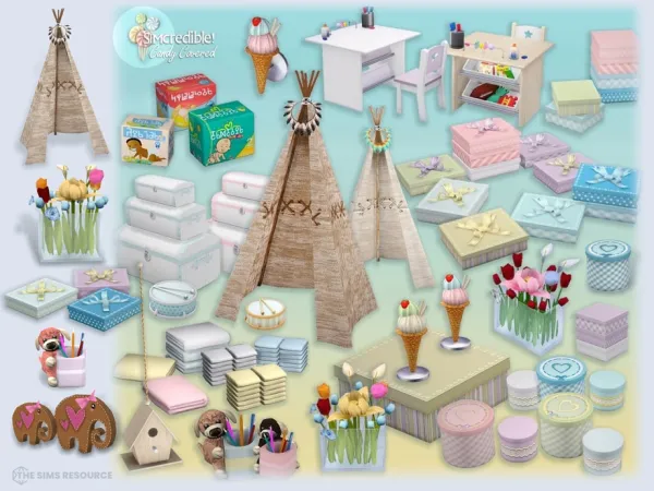 Mix Candy Covered Decor [web transfer] - The Sims 4 Custom Content
