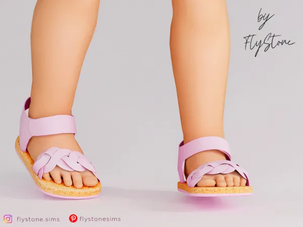 Maxis Match Toddler Sandals With Woven Strap And Cork Sole by FlyStone - The Sims 4 Custom Content