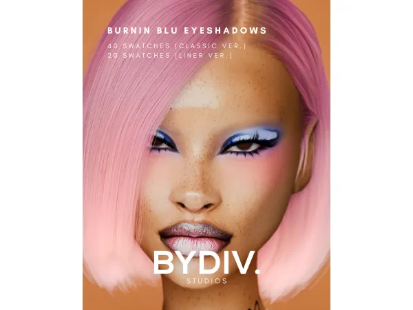 Alpha BURNIN BLU EYESHADOWS by bydiv - The Sims 4 Custom Content