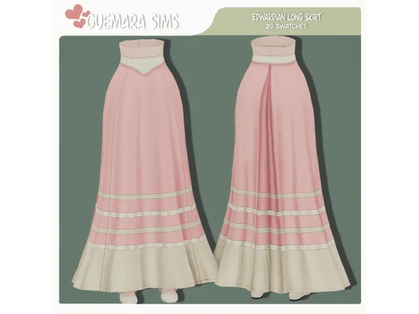 Maxis Match Edwardian Long Skirt by Guemara - The Sims 4 Custom Content