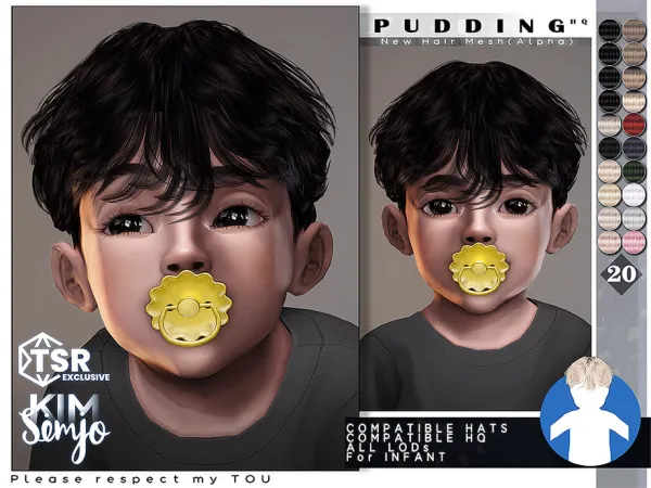 Alpha Infant Hairstyle_Pudding by KIMSimjo - The Sims 4 custom content