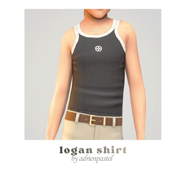 Maxis Match Serenity ' Logan Shirt (Kids Conversion) by simsfinds - The Sims 4 Custom Content