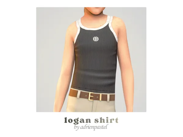 Maxis Match Serenity ' Logan Shirt (Kids Conversion) by adrienpastel - The Sims 4 Custom Content