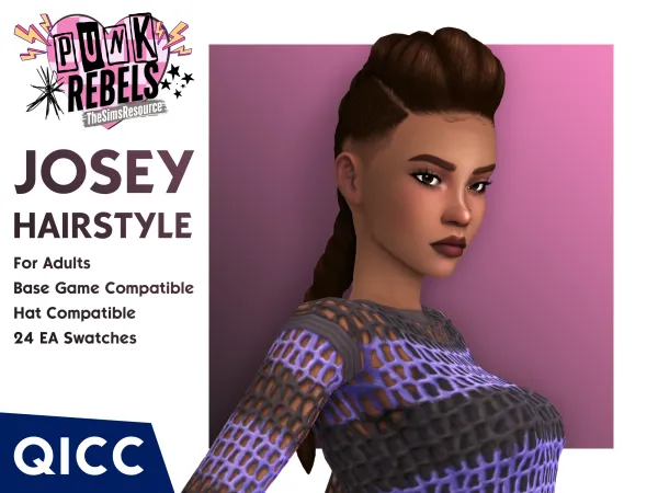 Maxis Match Josey Hair - The Sims 4 Custom Content