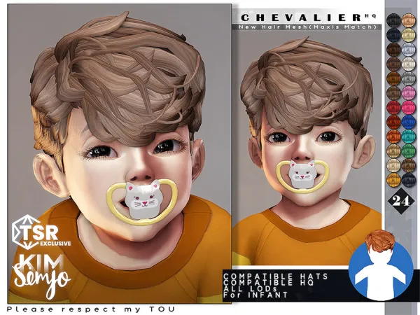 Maxis Match Infant Hairstyle_Chevalier by KIMSimjo - The Sims 4 custom content