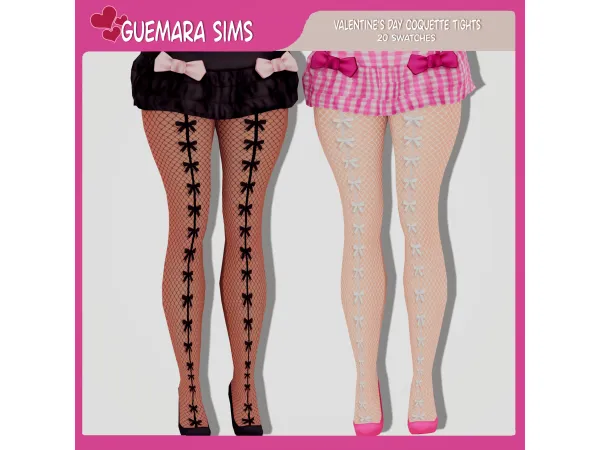 Maxis Match Valentine's Day Coquette Tights by Guemara - The Sims 4 Custom Content