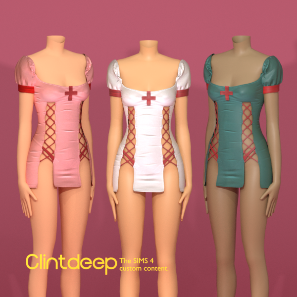 Mix Clintdeep Karen Nurse Dress by clintdeep - The Sims 4 Custom Content