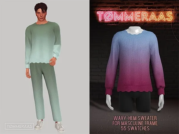 Tu00d8MMERAAS | Wavy-Hem Sweater for Masculine Frame