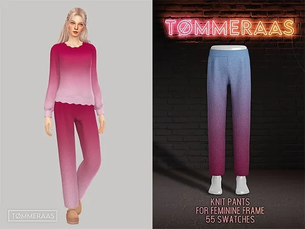 Mix Tu00d8MMERAAS Knit Pants for Feminine Frame - The Sims 4 Custom Content