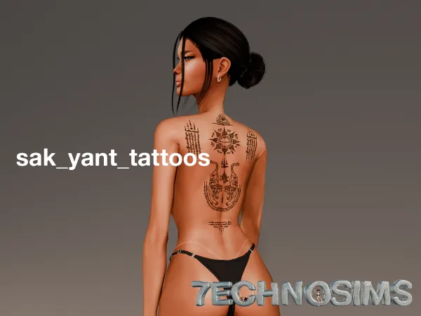 Mix sak_yant_tattoos by 7ECHNO - The Sims 4 Custom Content