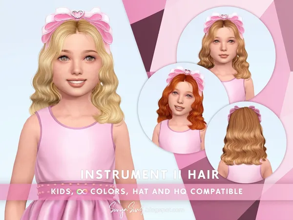 Alpha Instrument Hair kids Right - The Sims 4 Custom Content