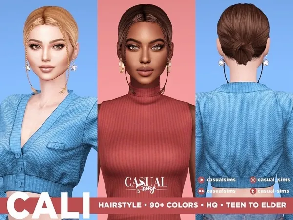 Alpha Cali Hairstyle (With Baby Braids) - The Sims 4 Custom Content