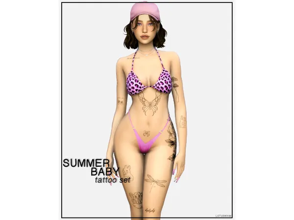 Mix Summer Baby Tattoo Set - The Sims 4 Custom Content
