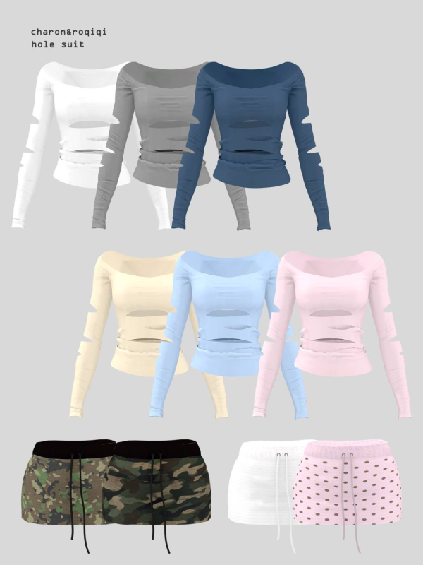 Mix [charonroqiqi]Hip skirt by simsfinds - The Sims 4 Custom Content