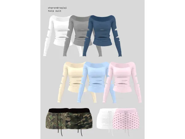 Mix [charonroqiqi]Hip skirt - The Sims 4 Custom Content
