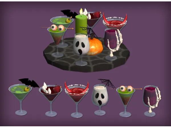jacky93sims_4to2_SS_HalloweenCocktails_Functional - The Sims 2 Custom Content