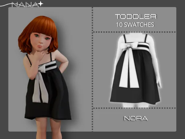 Maxis Match 7NANA (Nora) Loose Dress w Bow - The Sims 4 Custom Content