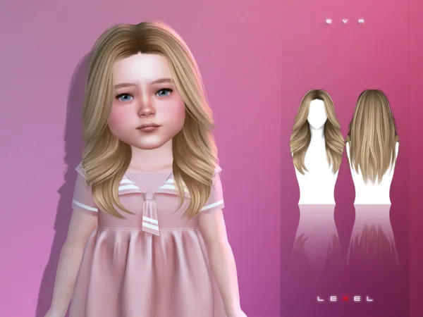 Alpha Eva toddler hairstyle - The Sims 4 Custom Content