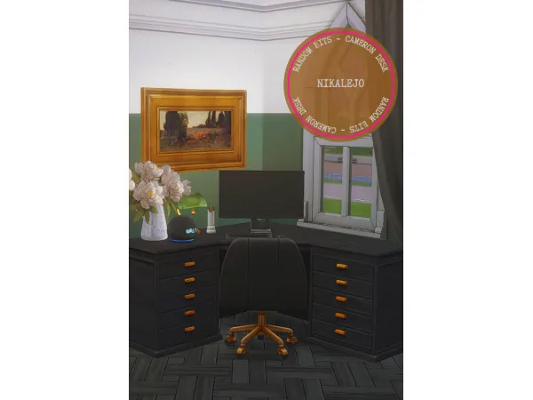 Maxis Match Random Bits Cameron Desk by nikalejo - The Sims 4 Custom Content