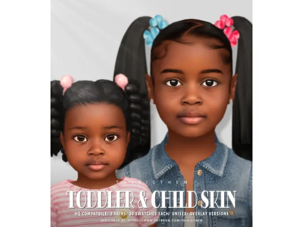 Alpha InfantToddler Skin N17 Child Skin N35 by thisisthem - The Sims 4 Custom Content