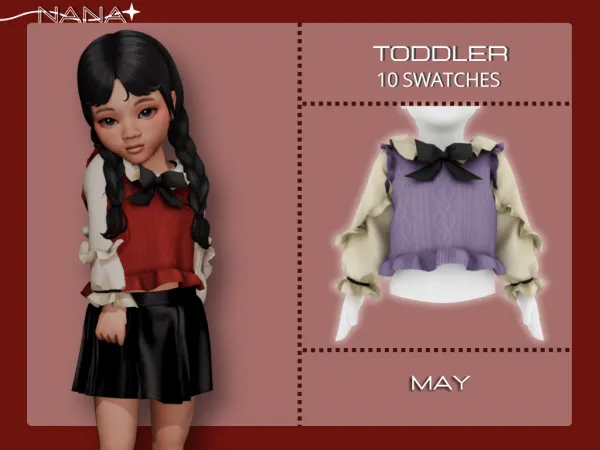 Maxis Match 7NANA (May) Wool Vest Overlay - The Sims 4 Custom Content