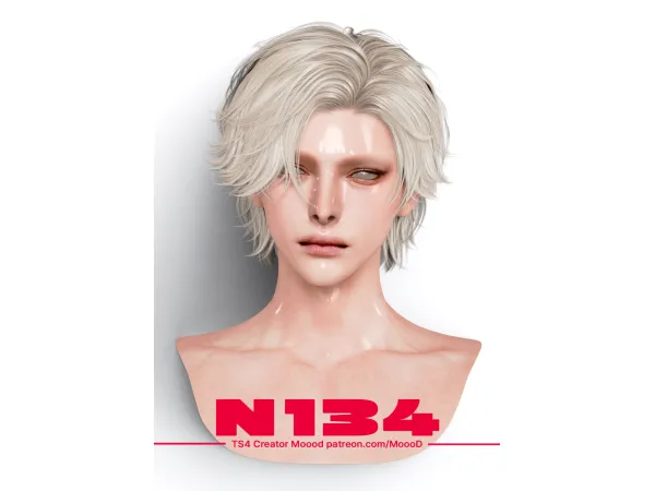 Alpha [SIMS4TS4] MoooD Hair N134 - The Sims 4 Custom Content