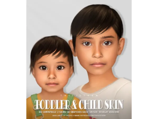 Alpha InfantToddler Skin N18 Child Skin N36 by thisisthem - The Sims 4 Custom Content