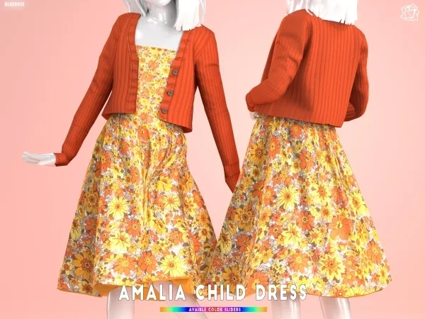 Mix Amalia Child Dress brsims - The Sims 4 custom content