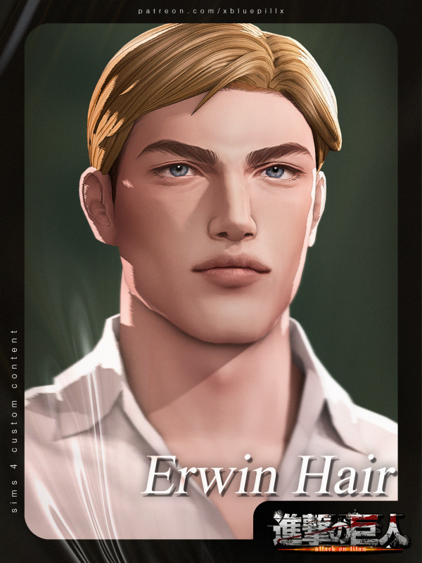 Maxis Match (Bluepill) AOT Erwin Hair by simsfinds - The Sims 4 Custom Content