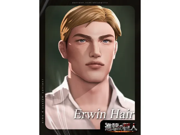 Maxis Match (Bluepill) AOT Erwin Hair - The Sims 4 Custom Content