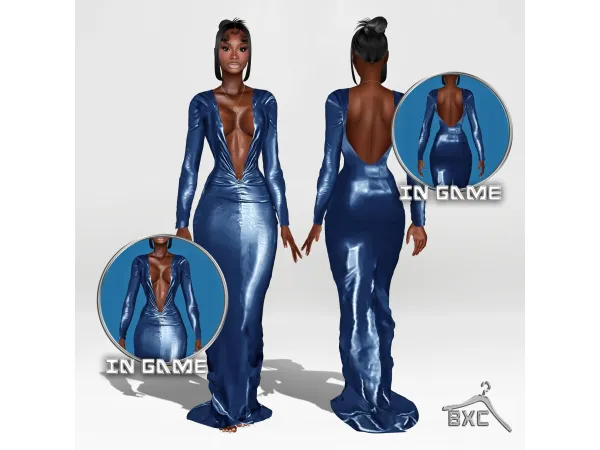 Alpha THE SEDUCTIVE DRESS by Baddiexsimmer - The Sims 4 Custom Content