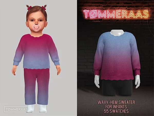 Mix Tu00d8MMERAAS Wavy Hem Sweater for Infants - The Sims 4 Custom Content