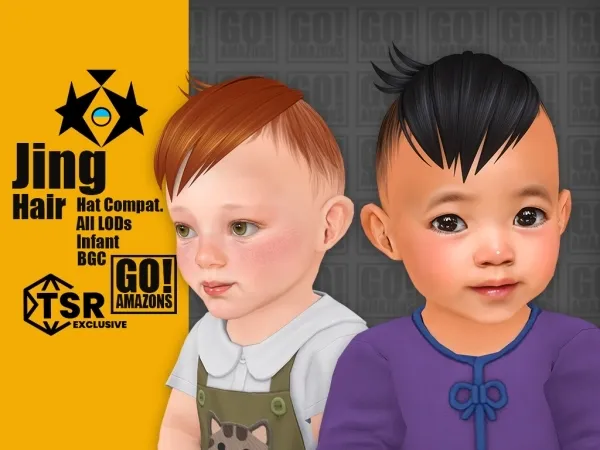 Maxis Match Jing Hair - The Sims 4 Custom Content