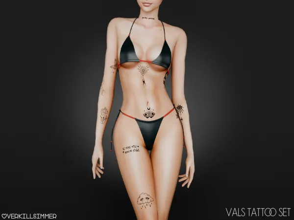 Mix Vals tattoo set - The Sims 4 Custom Content