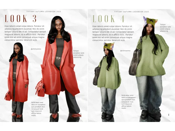 Alpha TIFFANY AUTUMN LOOKBOOK 2025 3 4 by ch3rrysimss - The Sims 4 Custom Content