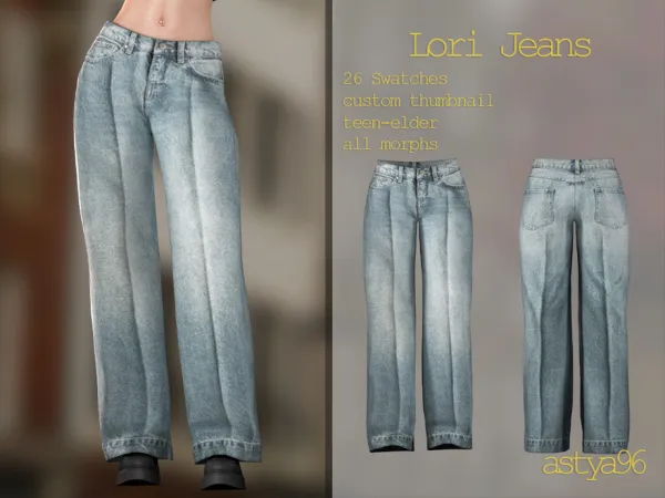 Alpha Lori Jeans by astya96cc - The Sims 4 Custom Content