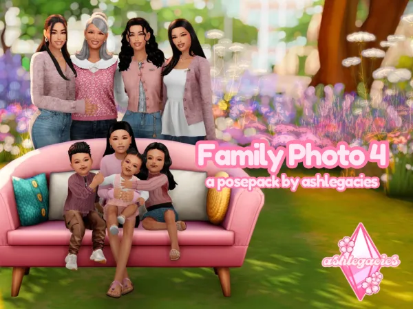Mix Family Photo 4 Posepack - The Sims 4 Custom Content