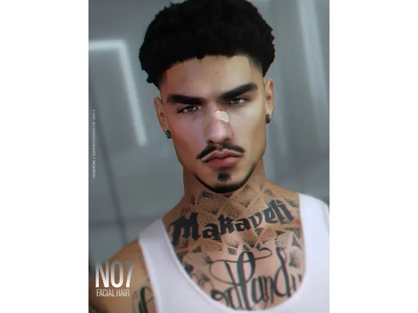 Alpha FACIAL HAIR N07 [V3] - The Sims 4 Custom Content