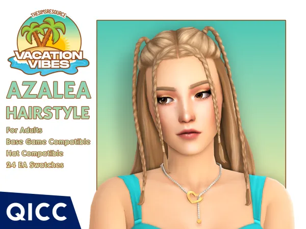 Maxis Match Azalea Hair - The Sims 4 Custom Content