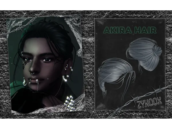 Maxis Match Akira Hair by zynoox - The Sims 4 Custom Content