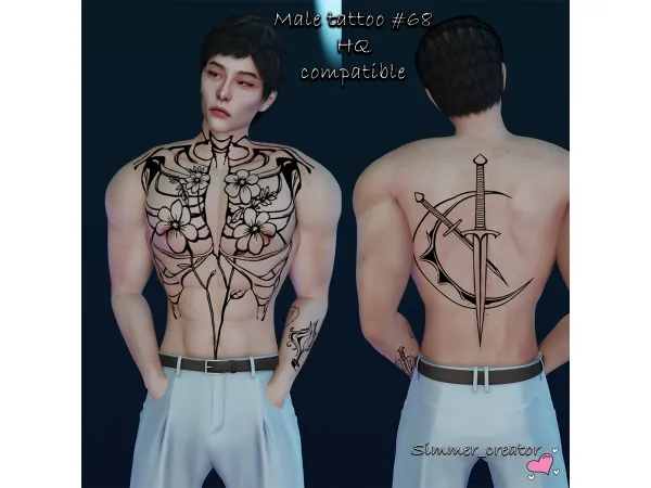 Alpha Male tattoo 68 - The Sims 4 Custom Content