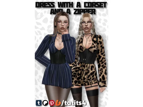 Maxis Match Dress with a corset and a zipper by tatits4 - The Sims 4 Custom Content