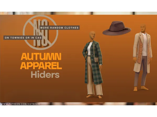 Mix Autumn Apparel CAS Hiders by astrisim - The Sims 4 Custom Content